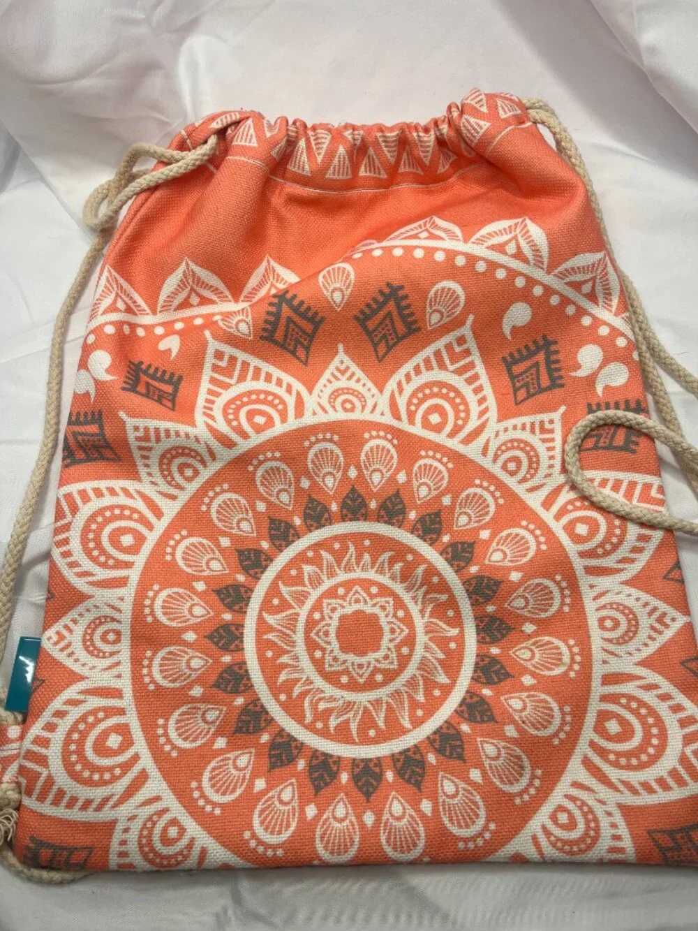 Miomao Orange Mandala Drawstring Backpack Boho Cinch Sack Bag